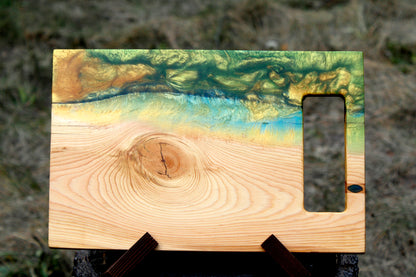 Blue, Green and Gold Cutting Board